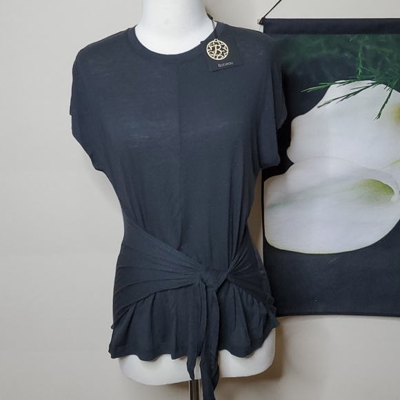 bobeau Tops - NWT Bobeau Faux Wrap Tie Accent Top